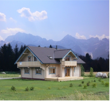 Blockhaus Bro log home office